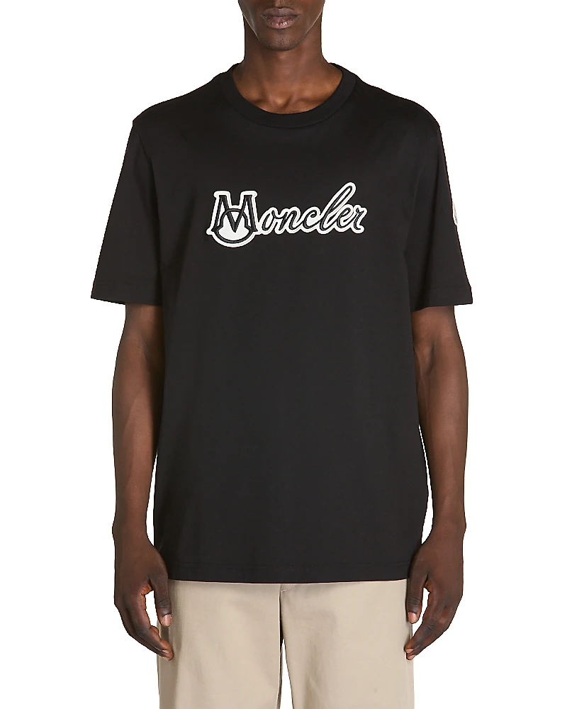 Moncler Cotton Embroidered Logo Graphic Tee