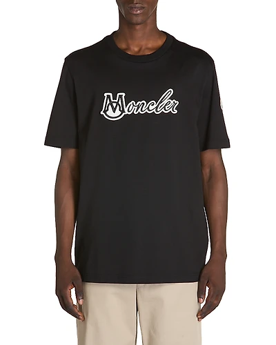 Moncler Cotton Embroidered Logo Graphic Tee