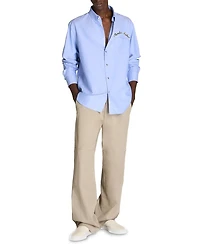 Cotton Embroidered Logo Button Down Shirt