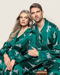 Men's Mulberry Silk Panthère de Nuit Robe