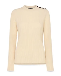 Button Trim Wool Sweater