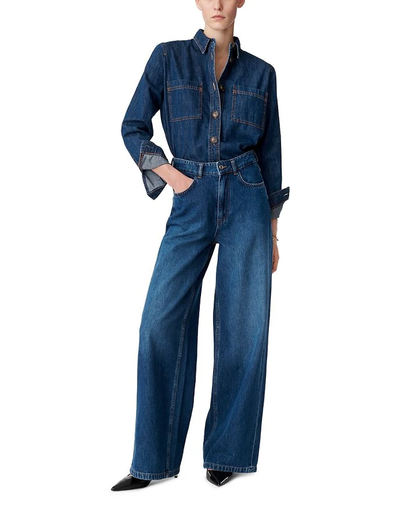Bilbao High Rise Wide Leg Jeans Royal