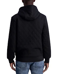 Slim Fit Quilted Zip Hoodie
