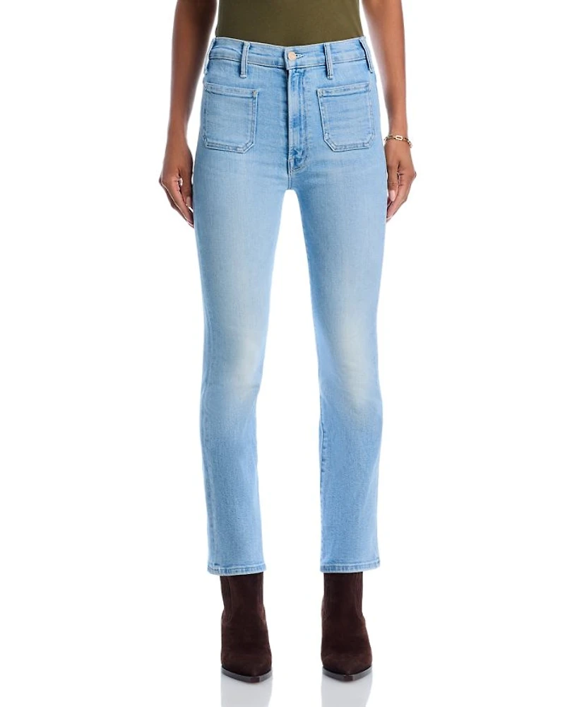 Hustler Patch Pocket High Rise Ankle Jeans Tune Out