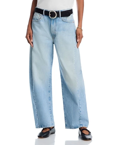 The Full Pipe Flood High Rise Barrel Jeans Back Pedal