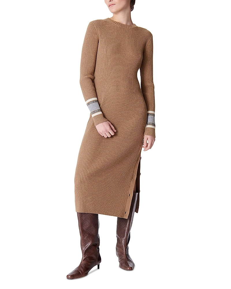 Vanessa Bruno Dagmar Rib Knit Button Slit Sweater Dress