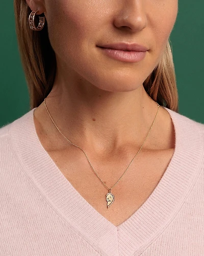 Sydney Evan 14K Yellow Gold Multi Gemstone & Diamond Accent Wicked Best Friends Mizpah Heart Pendant Necklaces, Set of 2