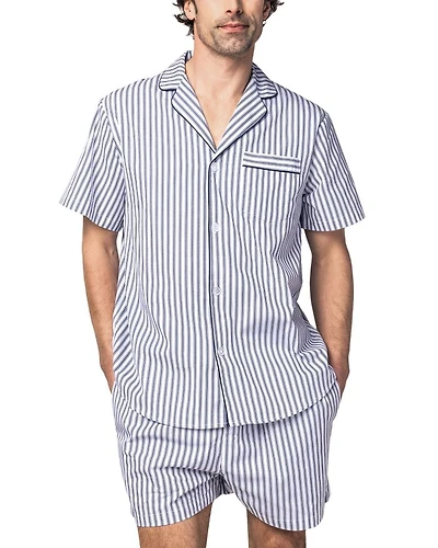 Brushed Cotton Twill Ticking Stripe Short Pajama Set