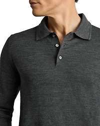 Regular Fit Quarter Button Merino Wool Polo Sweater