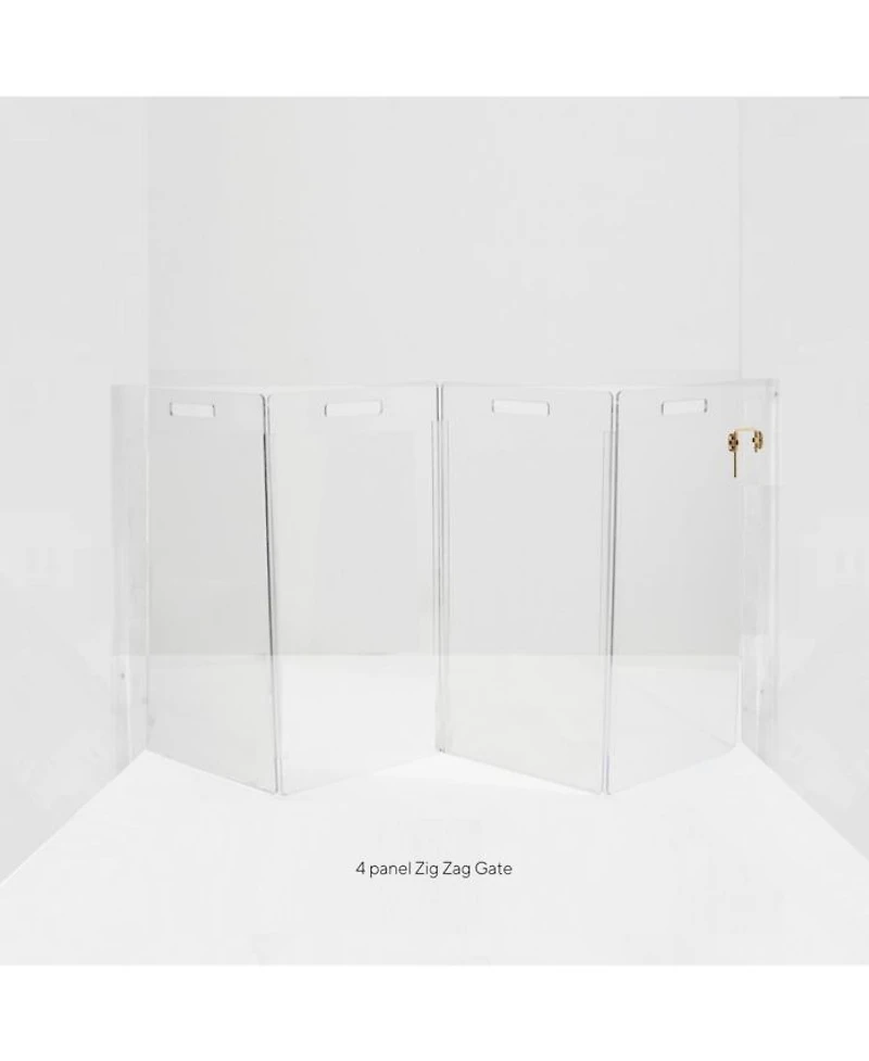 Wall Mounted Clear Pet Gate Zig Zag