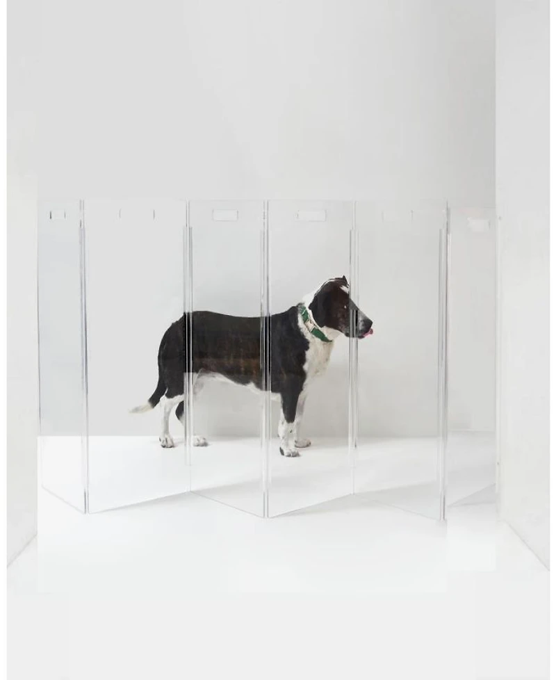 Clear Freestanding Pet Gate Zig Zag