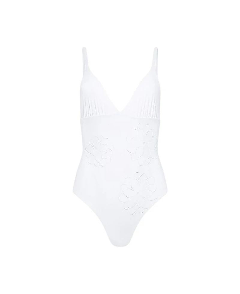 Catherine with Floral Applique Swimsuit