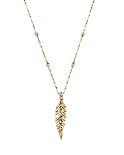 Bloomingdale's Fine Collection Diamond Feather Pendant Necklace