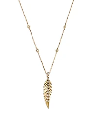 Bloomingdale's Fine Collection Diamond Feather Pendant Necklace