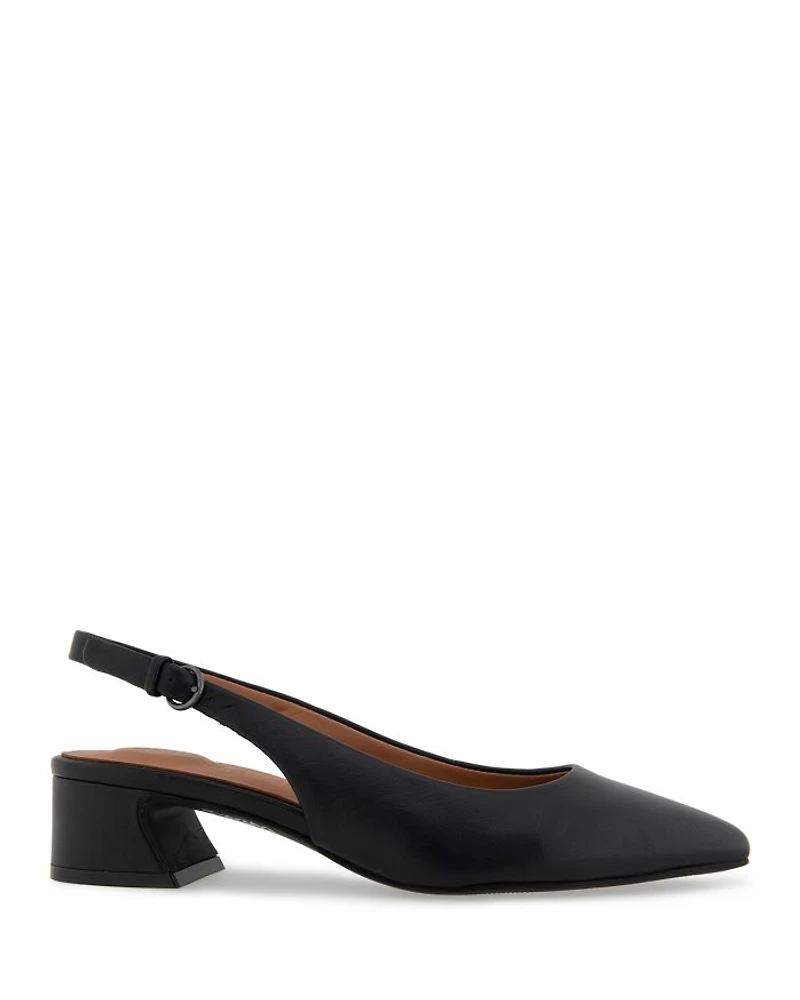 Women's Georgia Pointed Toe Slingback Block Heel Pumps