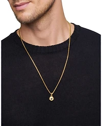 Men's 18K Yellow Gold Blue Evil Eye Amulet Pendant