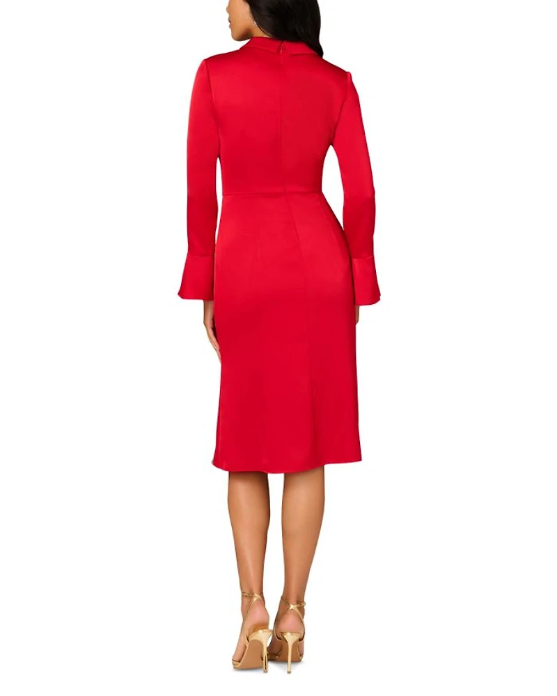 Crepe Back Satin Midi Dress