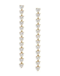 Real Love Heart Cubic Zirconia Linear Drop Earrings