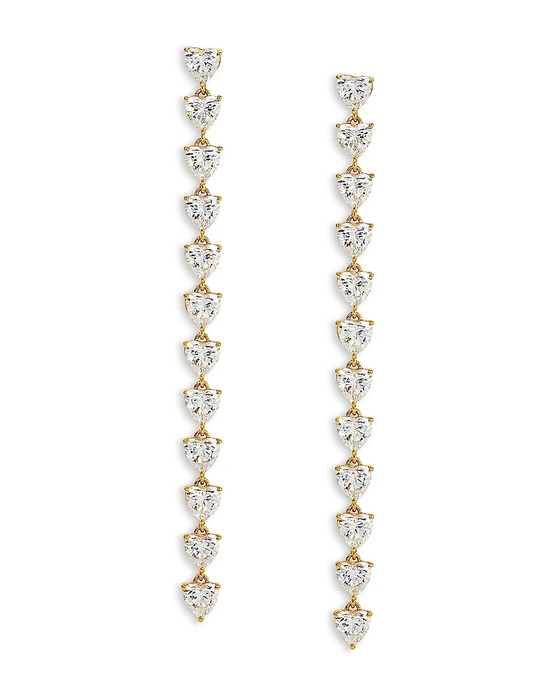 Nadri Real Love Heart Cubic Zirconia Linear Drop Earrings