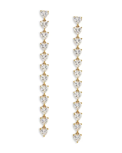 Nadri Real Love Heart Cubic Zirconia Linear Drop Earrings