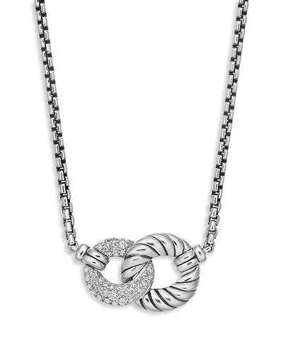 Belmont Double Link Necklace with Diamonds