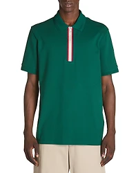 Moncler Short Sleeve Zip Polo Shirt