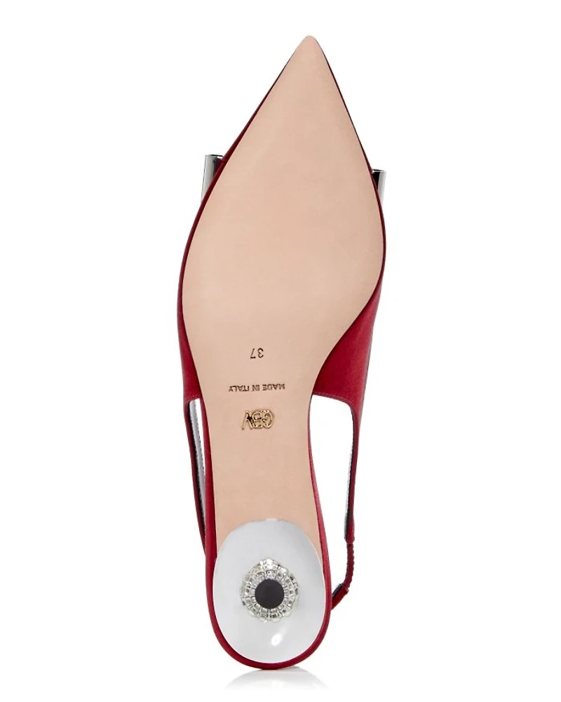 Women's Slingback Pointed Toe Bow Heels