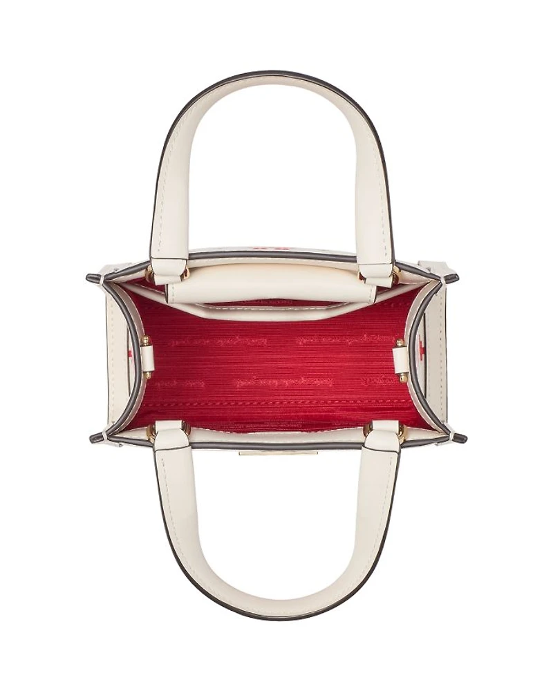 Manhattan Pixel Hearts Embossed Saffiano Leather Mini Tote