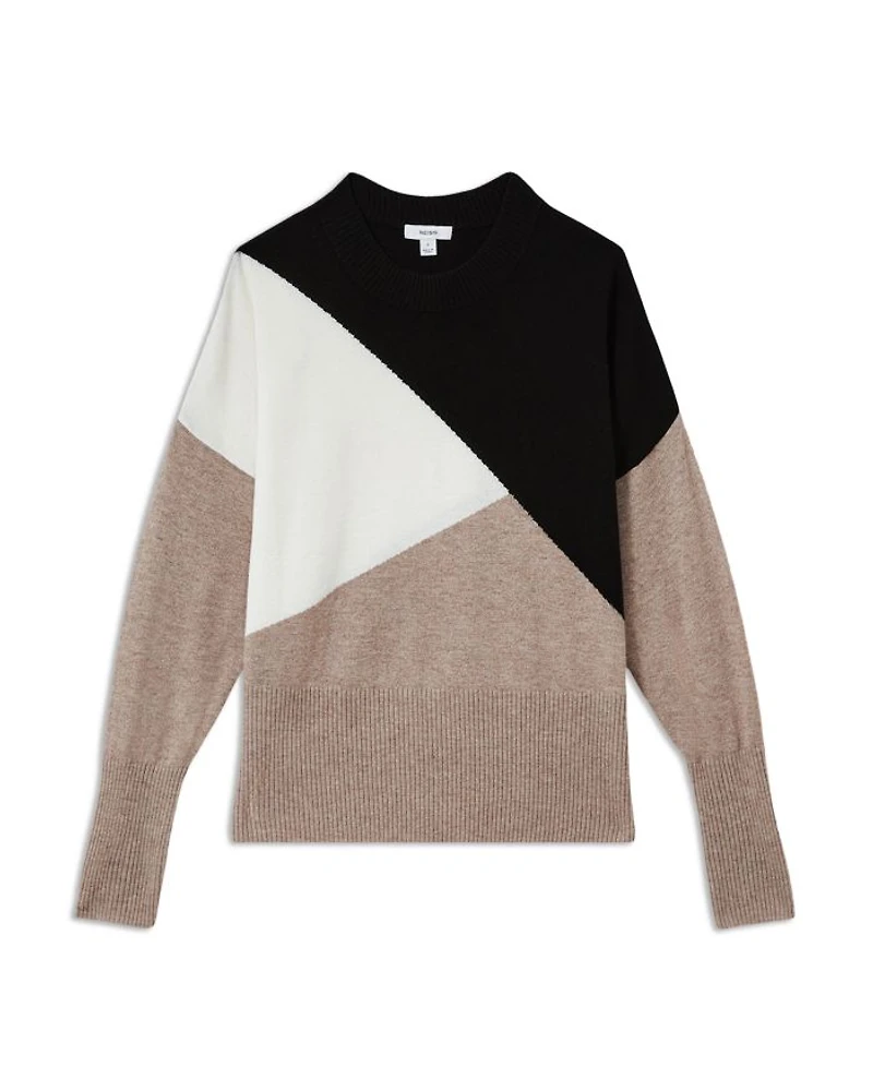 Color Blocked Crewneck Sweater