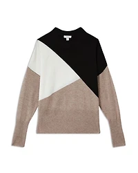 Color Blocked Crewneck Sweater