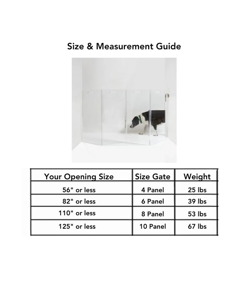 Wall Mounted Clear Pet Gate Zig Zag ,10 Panel