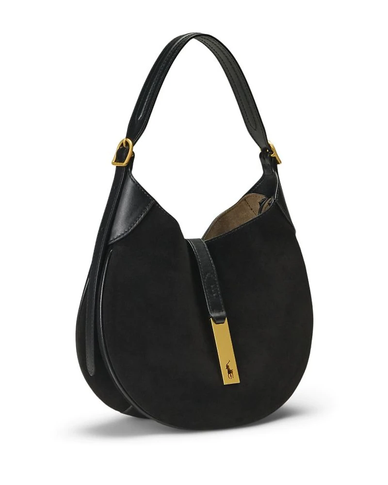 Polo ID Suede and Leather Small Shoulder Bag