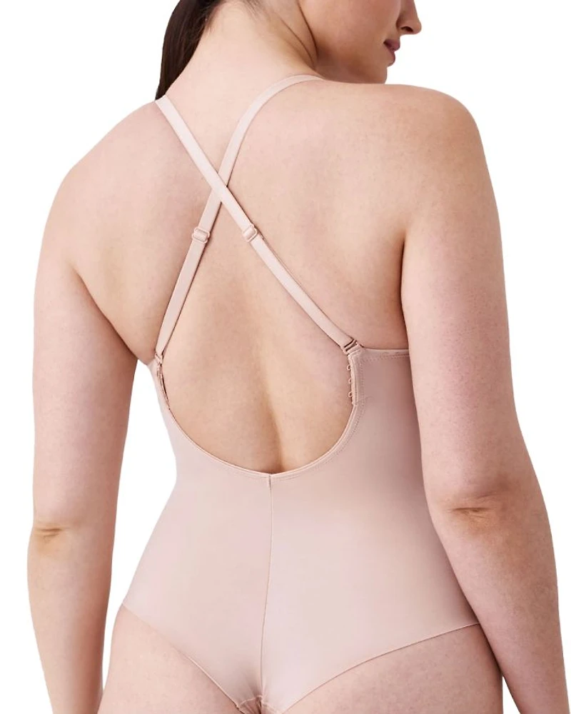 Suit Your Fancy Plunge Low Back Thong Bodysuit
