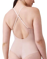 Suit Your Fancy Plunge Low Back Thong Bodysuit