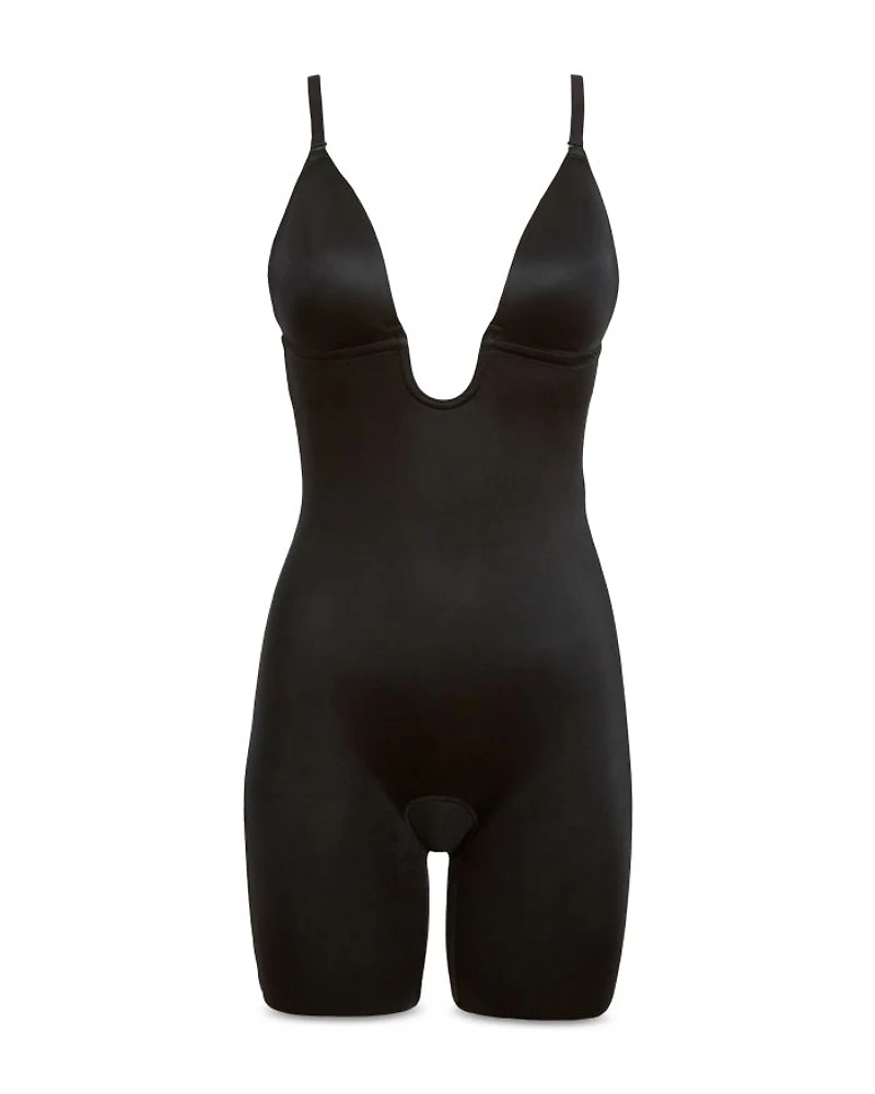 Suit Your Fancy Plunge Low-Back Mid-Thigh Bodysuit