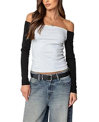 Edikted Contrast Off Shoulder Top