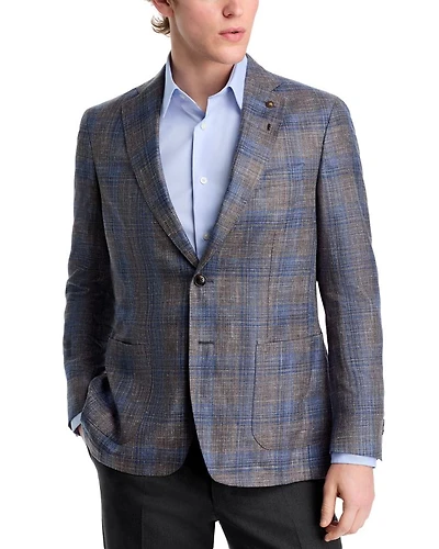 Dawson Regular Fit Plaid Soft Wool Silk Blend Jacket