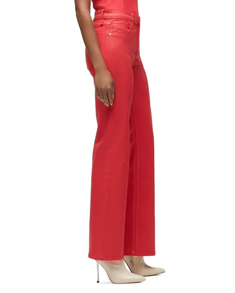 Rosie High Rise Wide Leg Jeans Poinsettia