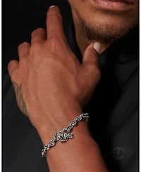 Sterling Silver Open Link Bracelet with Diamond, 0.03 tcw