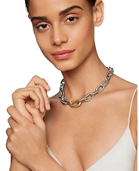 DY Madison® Chain Necklace Sterling Silver with 18K Yellow Gold, 13.5mm