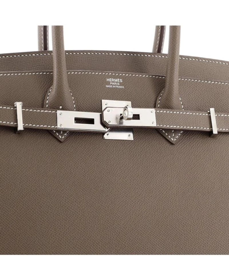 Pre-Owned HERMES Pre-Owned Hermes Birkin 30 Handbag Grey Epsom with Palladium Hardware