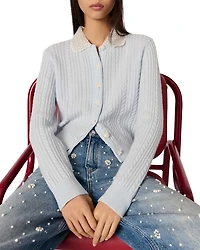 Cardigan with Jewelry Collar