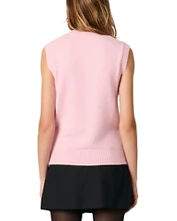 Sleeveless Wool Blend Cardigan