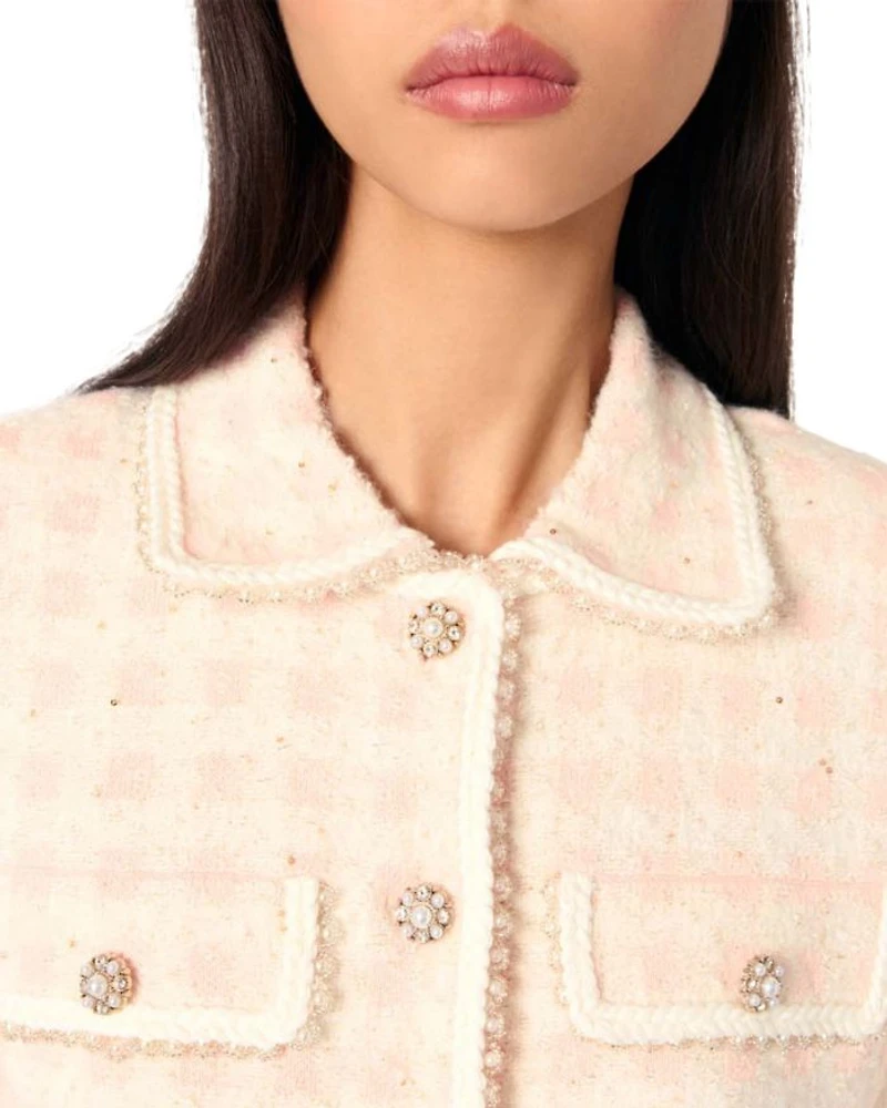 Tweed Effect Knit Jacket