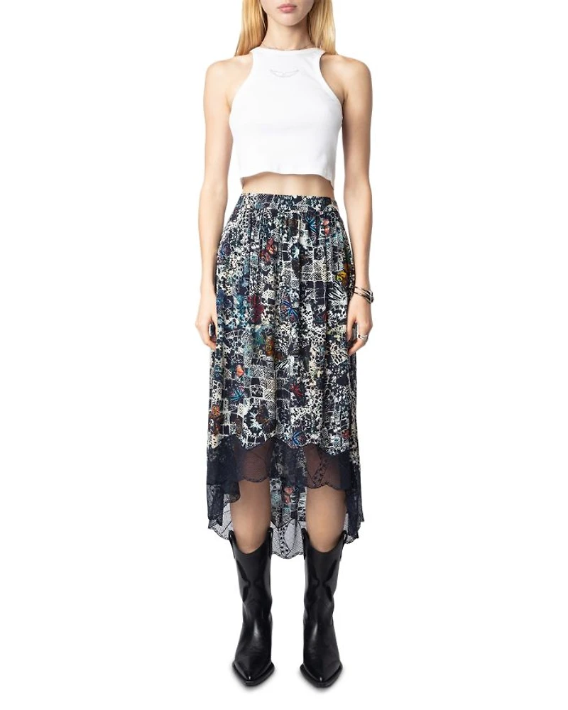 Joslin Lace Trim Midi Skirt