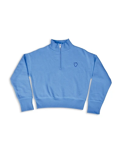 Iscream Girls' Happy Faces 1/4 Zip Sweatshirt - Big Kid