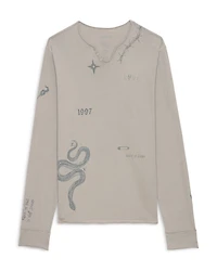 Monastir Tattoo Print Long Sleeve Henley