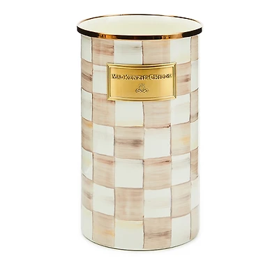 Mackenzie-Childs Mocha Check Utensil Holder