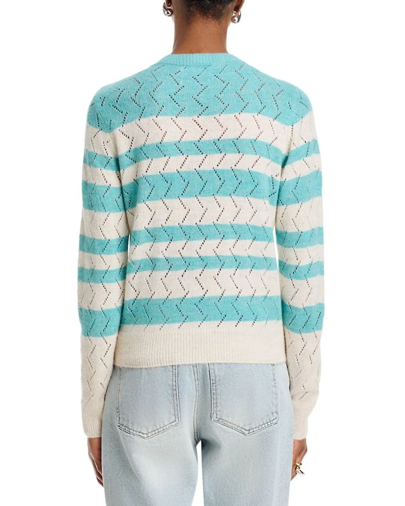 Embroidered Round Neck Pullover Sweater