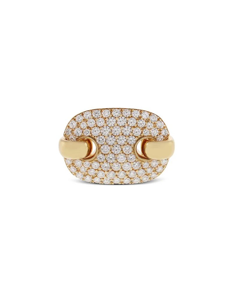 18K Yellow Gold Pavé Diamond Statement Ring